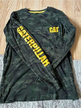 Caterpillar CAMO men’s Long Sleeve Tee with Yellow Logo